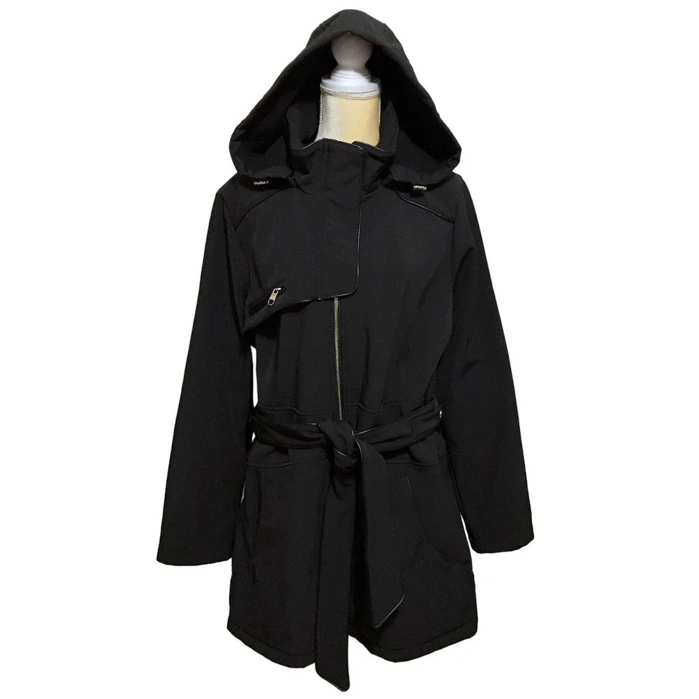 Steve Madden NWOT Black Softshell Trench Coat Women 1X